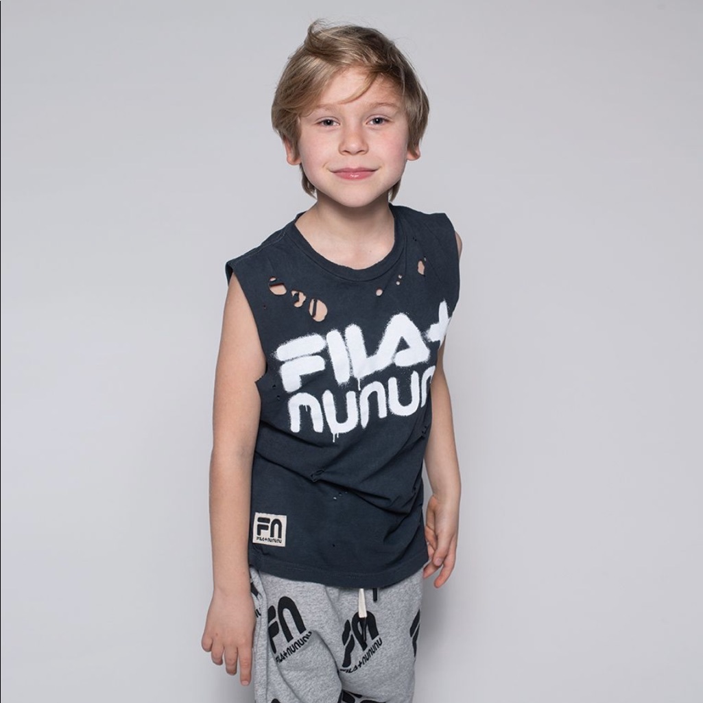 Nwt - Nununu X Fila Deconstructed Sleeveless Shirt - 2-3 & 4-5